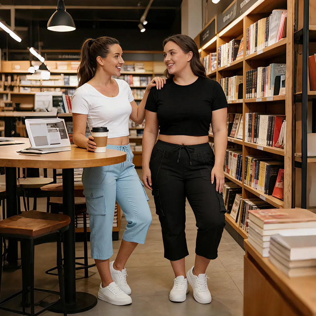 ✨✨Womens Lightweight Capris Hiking Pants 6 Pockets Quick Dry Cargo Outdoor Trip Loose Shorts COMFY  MOMS OVER 30