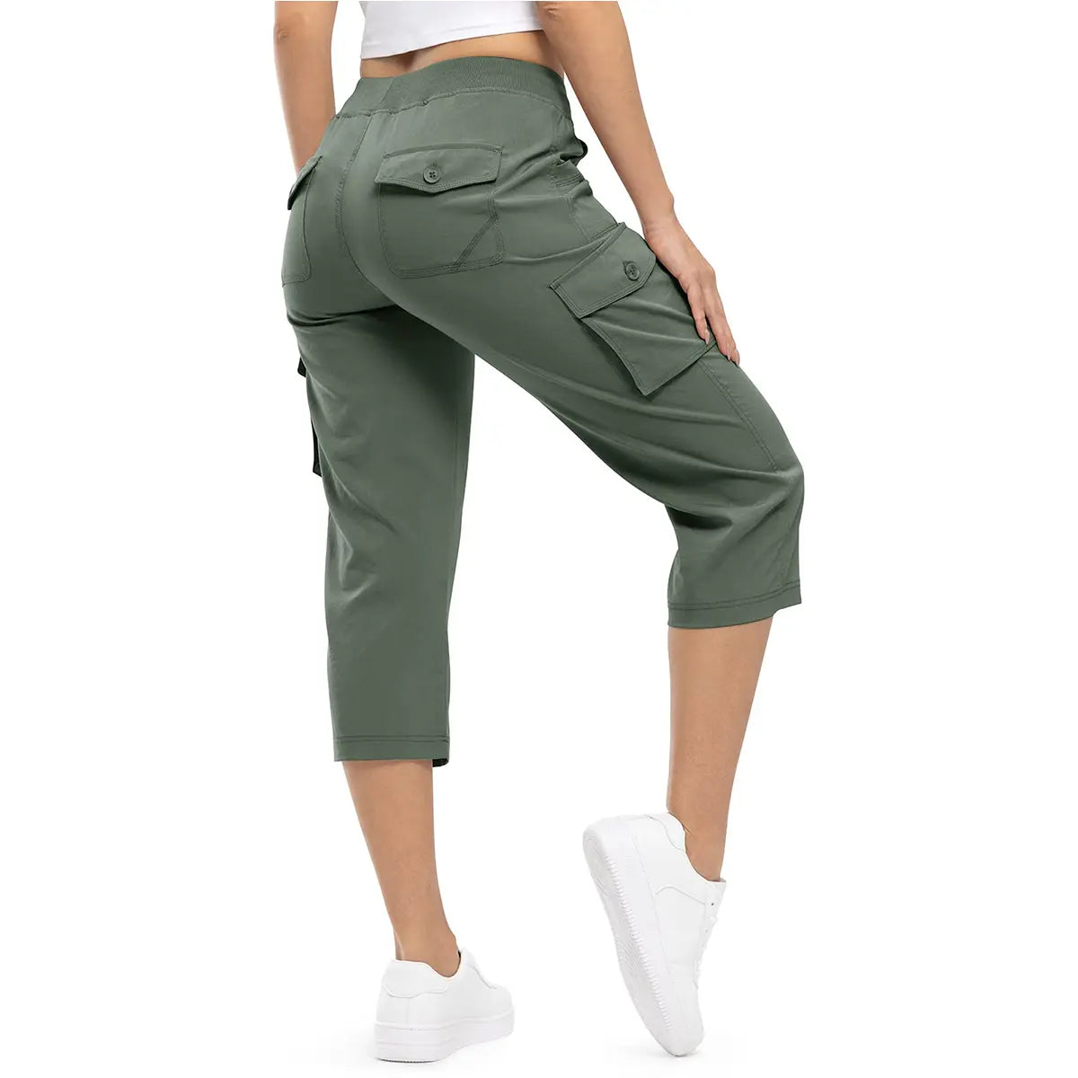 ✨✨Womens Lightweight Capris Hiking Pants 6 Pockets Quick Dry Cargo Outdoor Trip Loose Shorts COMFY  MOMS OVER 30