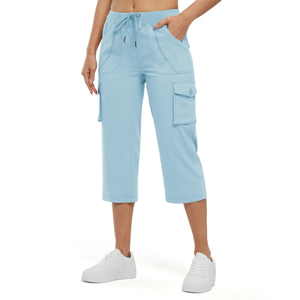 ✨✨Womens Lightweight Capris Hiking Pants 6 Pockets Quick Dry Cargo Outdoor Trip Loose Shorts COMFY  MOMS OVER 30