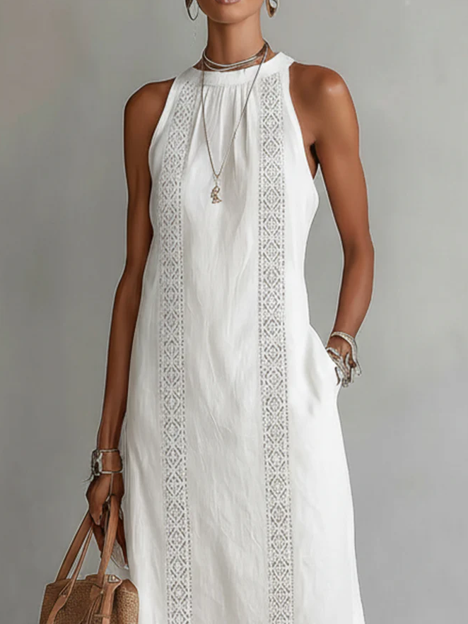 ✨✨Buy 2 Pcs Free Shipping - Retro Cozy Lace Minimalist Linen Dress — Timeless. Elegant. Effortlessly You.